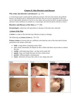 Chapter 8: Skin Disorders and Diseases