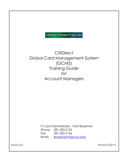 GCMS Training Guide for Account Managers