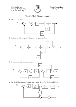 Sheet(3): Block Diagram Reduction