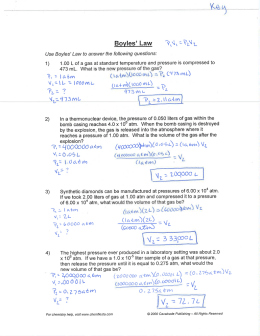 Page 1 Boyles` Law Tº =Vºl. Use Boyles` Law to answer the following