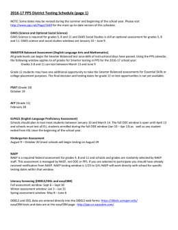 2016-17 PPS District Testing Schedule (page 1)