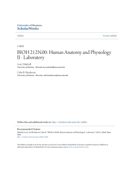 BIOH 212N.00: Human Anatomy and Physiology II
