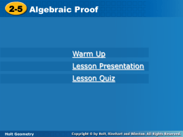 2-5 Algebraic Proof 2