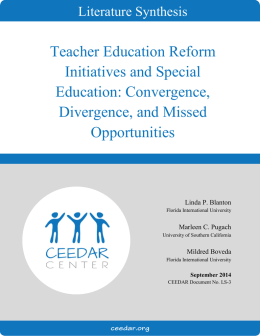 Teacher Education Reform Initiatives and Special