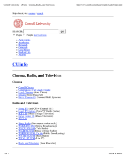 Cornell University - CUinfo - Cinema, Radio