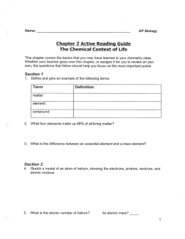 AP Biology – Ch. 2
