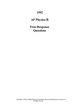 1992 AP Physics-B Free