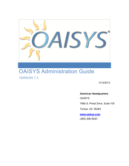 OAISYS Administration Guide