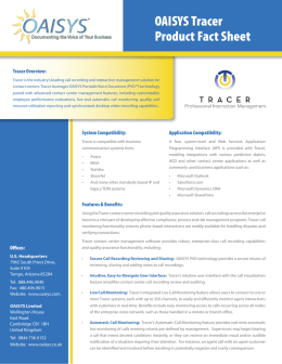 OAISYS Tracer Product Fact Sheet