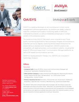 Avaya OAISYS Innovation Guide