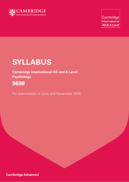 syllabus - Cambridge International Examinations