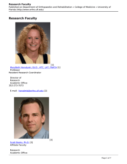 Research Faculty - Department of Orthopaedics and Rehabilitation
