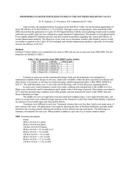 phosphorus starter fertilizer studies in the southern red river valley