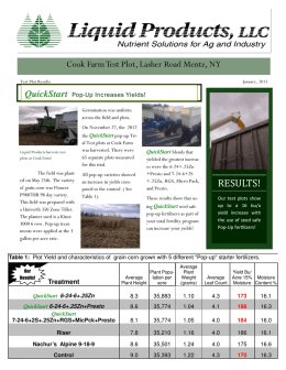 Cayuga County Fertilizer Trial Results