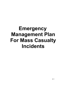 Emergency Management Plan For Mass Casualty Incidents