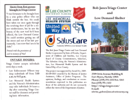Quote from ﬁrst person - Bob Janes Triage Center