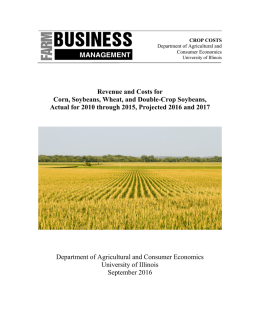 Revenue and Costs for Corn, Soybeans, Wheat, and