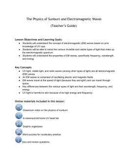 The Physics of Sunburn and Electromagnetic Waves (Teacher`s