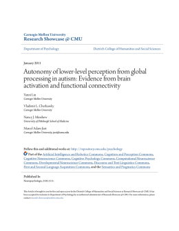 Autonomy of lower-level perception from global processing in autism