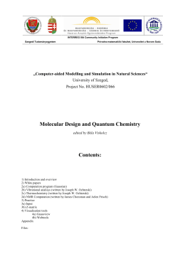 Molecular Design and Quantum Chemistry Contents