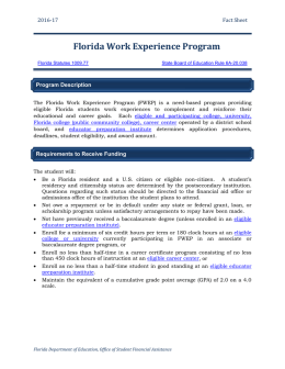 Florida Work Experience Program (FWEP)