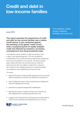 Credit and debt in low-income families