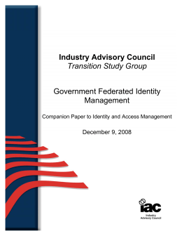 Government Federated Identity Management, IAC, 12-9-08