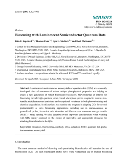 Biosensing with Luminescent Semiconductor Quantum Dots