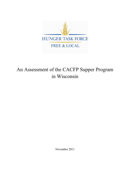 An Assessment of the CACFP Supper Program in Wisconsin