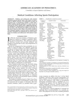 AMERICAN ACADEMY OF PEDIATRICS Medical Conditions