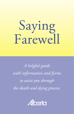 Saying Farewell Handbook - Legislative Assembly of Alberta
