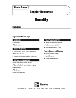 Glencoe Science Chapter Resources Heredity Includes