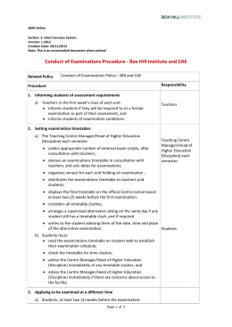 Conduct of Examinations Procedure