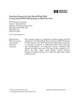 Position Papers for the World Wide Web Consortium (W3C