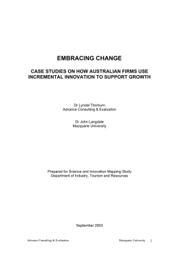 embracing change - Department of Industry, Innovation and Science
