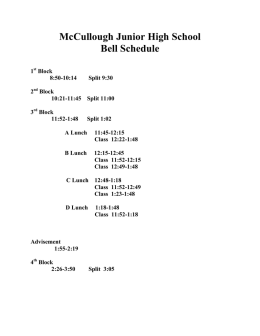 McCullough Junior High School Bell Schedule