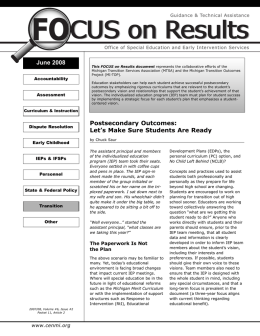 Focus on Results - Postsecondary Outcomes 07/08