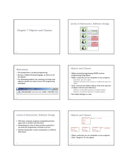 Chapter 7 Objects and Classes