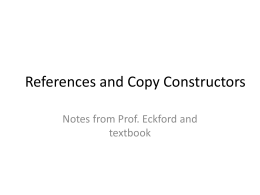 References and Copy Constructors