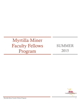 Myrtilla Miner Faculty Fellows - University of the District of Columbia