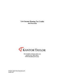 Mark Kantor`s Low Income Housing Tax Credit Overview