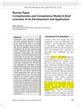 Review Paper Competencies and Competency Model