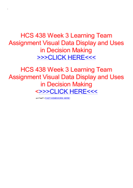 HCS 438 Week 3 Learning Team Assignment Visual Data Display