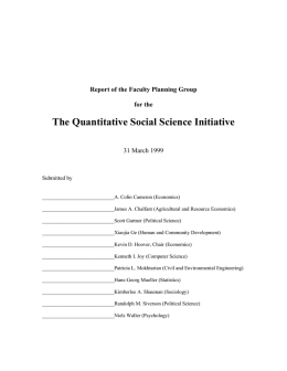 The Quantitative Social Science Initiative - Colin Cameron