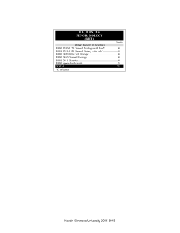 Hardin-Simmons University 2015-2016 B.A., B.B.S., B.S. MINOR