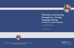 Motivation and Learning Strategies in a Foreign Language
