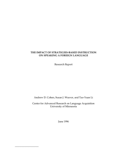 THE IMPACT OF STRATEGIES-BASED INSTRUCTION ON