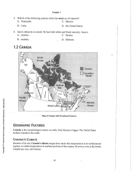 Geographic Understanding of Canada