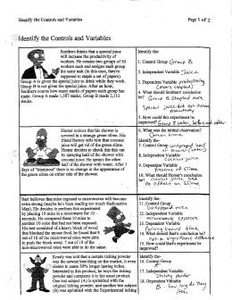 Identify the Controls and Variables Page 1 of 2 Smithers
