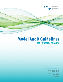 Model Audit Guidelines For Pharmacy Claims